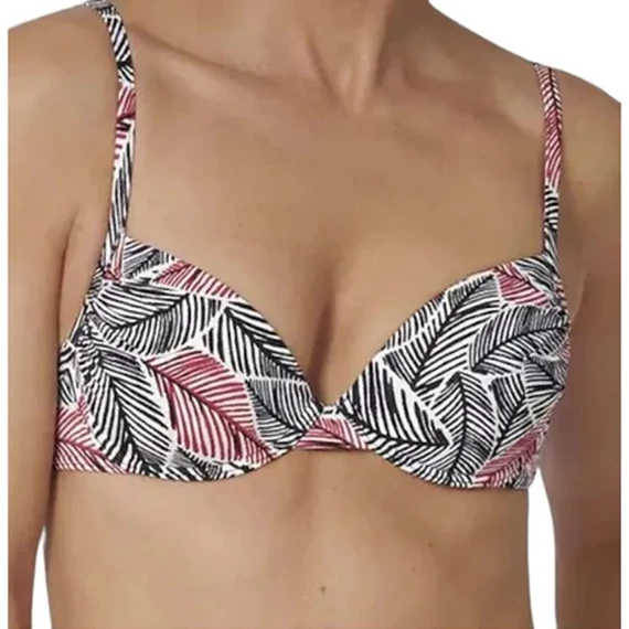 Triumph levélmintás bikini felső elölről